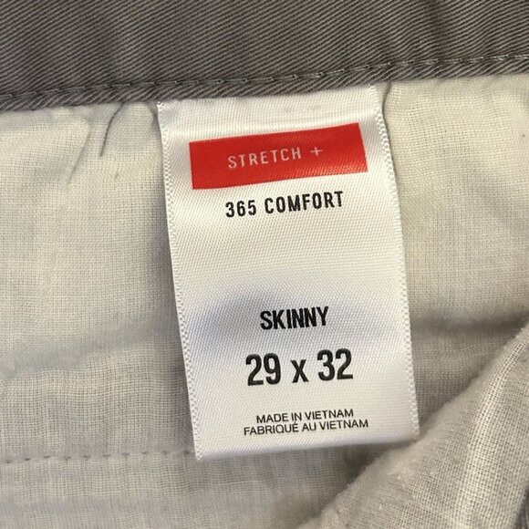 Express Men's Chino Pants Gray Skinny Stretch 365 Comfort Pockets Size 29 x 32 - Picture 10 of 16